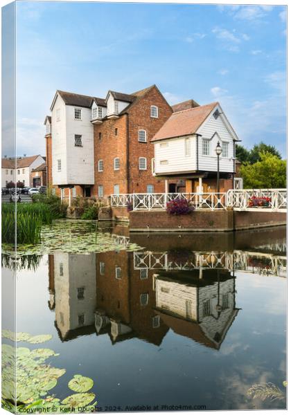 Abbey Mill, Tewkesbury (portrait) Canvas Print by Keith Douglas