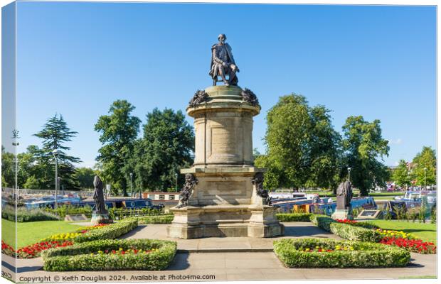 Statue of William Shakespeare in Stratford upon Avon Canvas Print by Keith Douglas