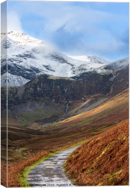 Coledale Miners Track and Force Crag Canvas Print by Keith Douglas