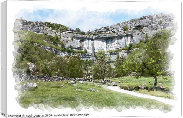 Malham Cove, Yorkshire Dales, England Canvas Print by Keith Douglas