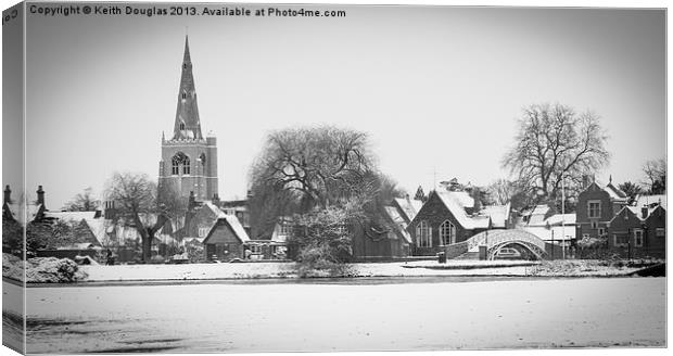 Godmanchester in the snow Canvas Print by Keith Douglas