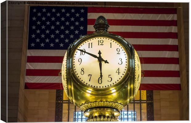 Grand Central Clock, New York, USA Canvas Print by Keith Douglas