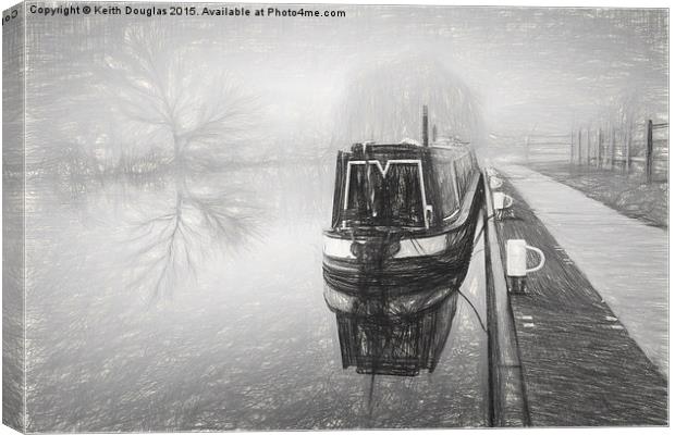 Moored in the fog Canvas Print by Keith Douglas
