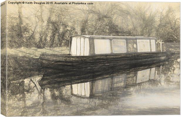  Narrow boat Canvas Print by Keith Douglas
