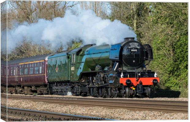 Flying Scotsman heads for London Canvas Print by Keith Douglas