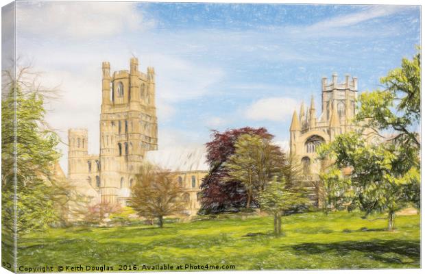 Ely Cathedral - from the South Canvas Print by Keith Douglas