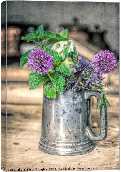 A tankard of flowers Canvas Print by Keith Douglas