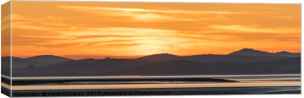 Sunset across Morecambe Bay Canvas Print by Keith Douglas