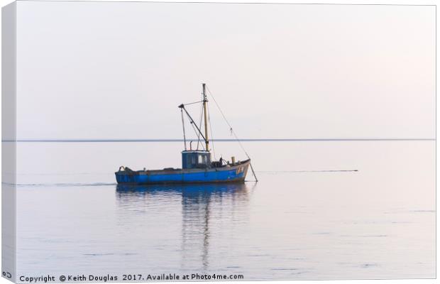 Fishing Boat in Morecambe Bay Canvas Print by Keith Douglas