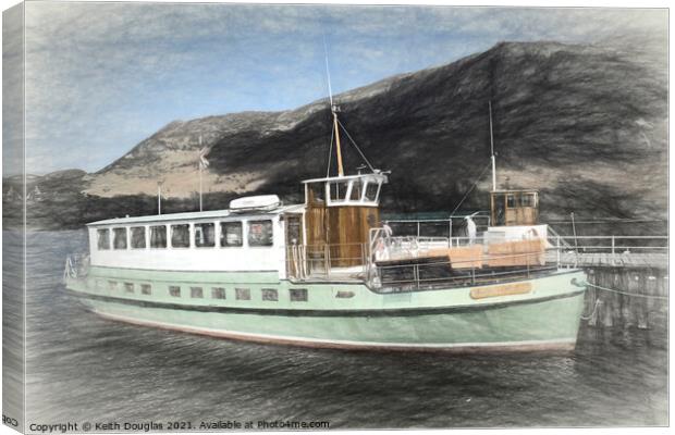 Ullswater Steamer Canvas Print by Keith Douglas