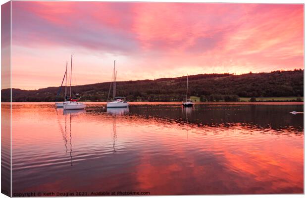 Sunrise at Coniston Water Canvas Print by Keith Douglas