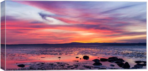 Sunset over Morecambe Bay Canvas Print by Keith Douglas