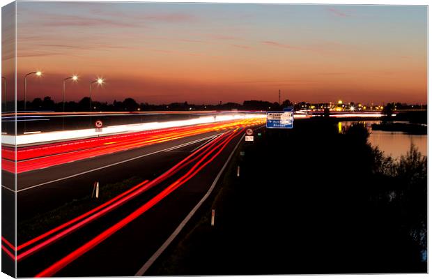 Highway by dawn Canvas Print by Joan le Poole