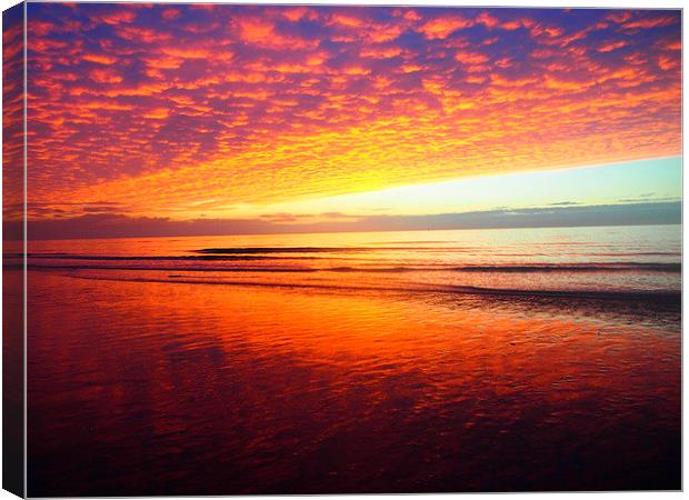 Glorious sky, West Coast Sunset Canvas Print by Sally Coleman