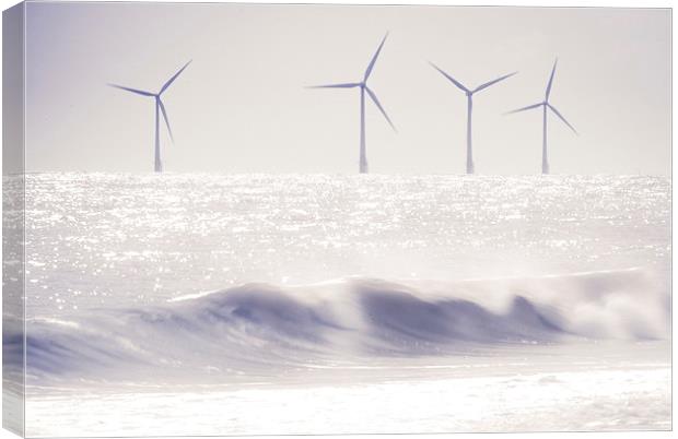 Windfarm Seascape Canvas Print by Paul Walker