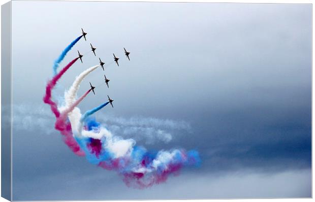 Red arrows flyby Canvas Print by mazza and beksa beksa