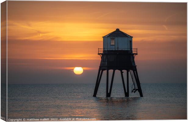 Dovercourt Winter Sunrise Canvas Print by matthew  mallett