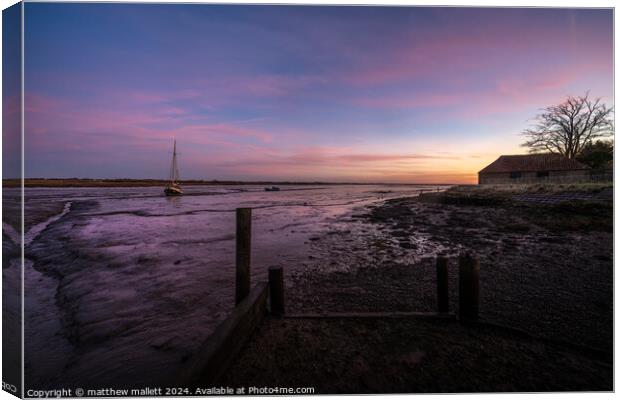 Sunrise Landermere Essex Canvas Print by matthew  mallett