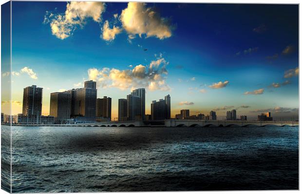 Sunset Miami Style Canvas Print by matthew  mallett