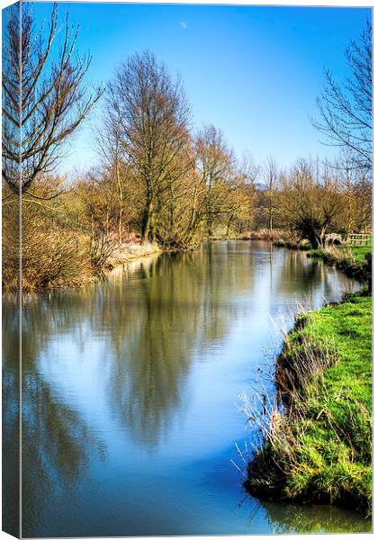 By the Riverbank in Flatford Canvas Print by matthew  mallett