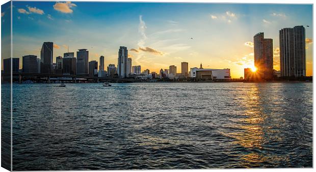 Miami from the Water Way Canvas Print by matthew  mallett