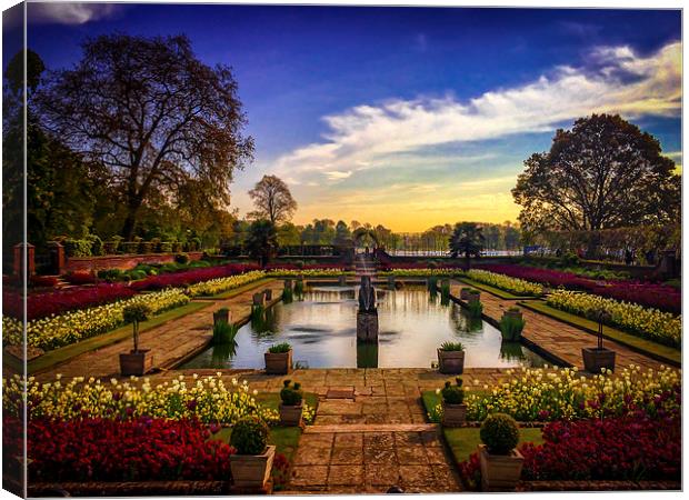 Garden in Bloom in Spring Canvas Print by matthew  mallett