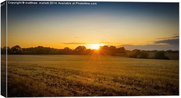 The only way is Sunset Canvas Print by matthew  mallett