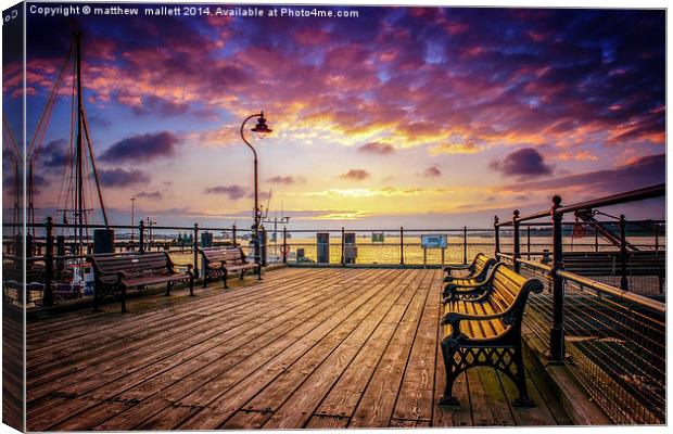  Halfpenny Pier at sunset Canvas Print by matthew  mallett