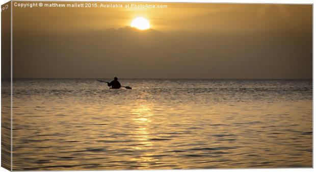  Lone Kayaker Canvas Print by matthew  mallett