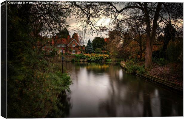  Tranquil Goring on Thames Canvas Print by matthew  mallett