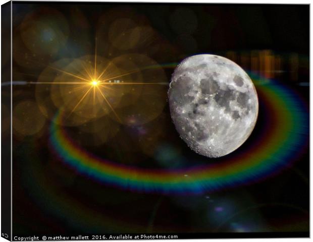 Rainbow Around The Moon Canvas Print by matthew  mallett