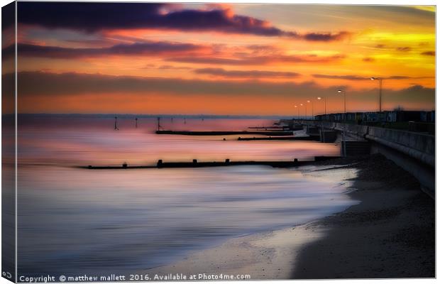 Dovercourt Beach At Sunset Canvas Print by matthew  mallett