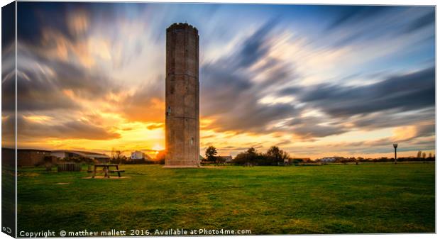 Walton On Naze Tower Sunset Canvas Print by matthew  mallett