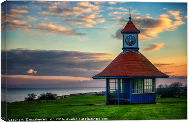 Frinton Clocktower Sunset Canvas Print by matthew  mallett