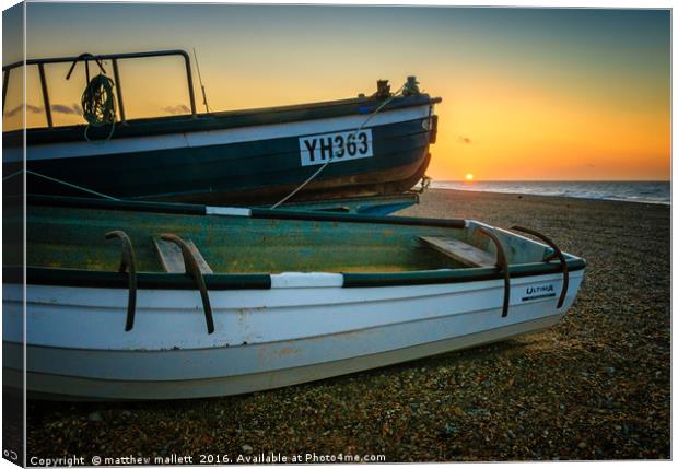 Sunset On The Horizon  Canvas Print by matthew  mallett