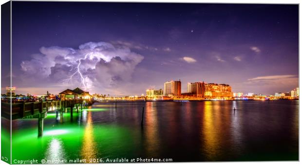 Storm Behind Clearwater Beach Florida Canvas Print by matthew  mallett