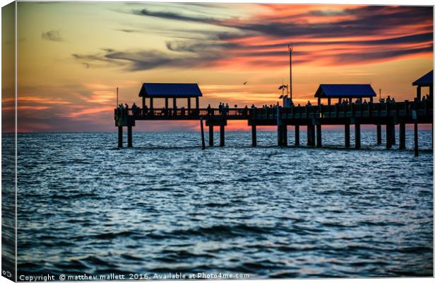 Watching The Last Light At Clearwater Canvas Print by matthew  mallett