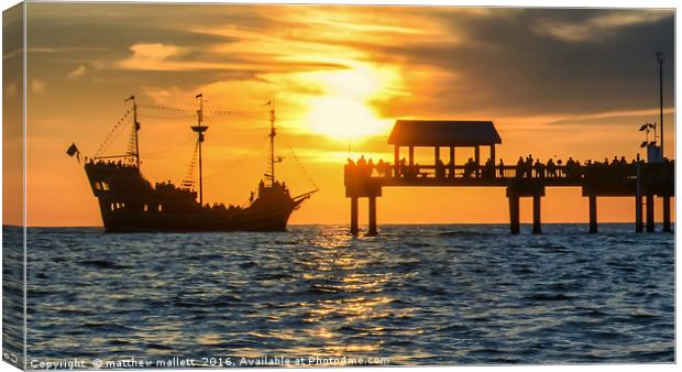 Saling Into The Sunset At Clearwater Beach Canvas Print by matthew  mallett