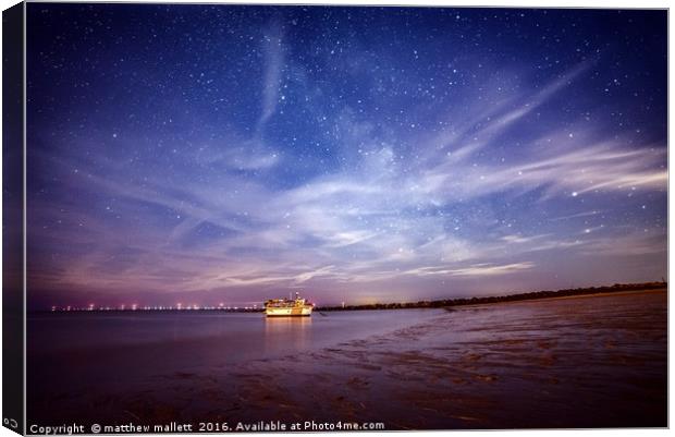 Midnight Beach Starlight Sky Canvas Print by matthew  mallett