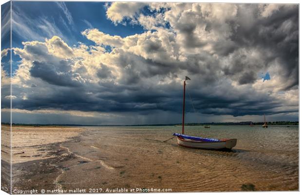 Clouds Building Over Wrabness Foreshore Canvas Print by matthew  mallett