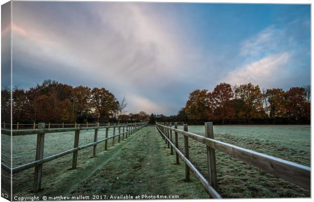 Frosty Thorpe Le Soken Canvas Print by matthew  mallett