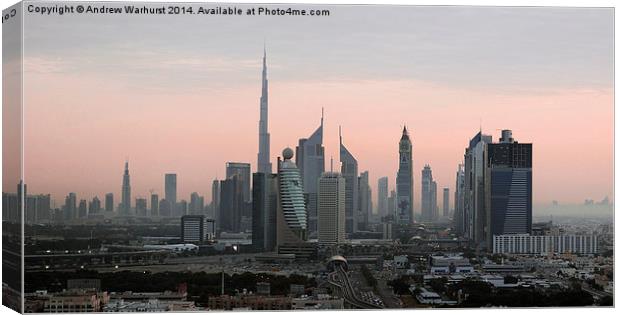 Dubai at Dusk Canvas Print by Andrew Warhurst