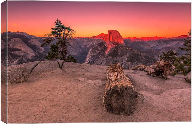 Half Dome At Sunset Canvas Print by Brian Clark