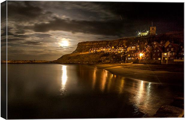 Moonlight over Whitby Canvas Print by Brian Clark