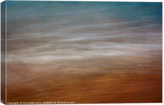 Waves in Motion on Whitby Beach  Canvas Print by Inca Kala
