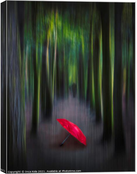The Memory of a Red Umbrella Canvas Print by Inca Kala