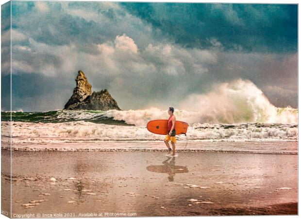 Surf's Up at Church Rock Canvas Print by Inca Kala