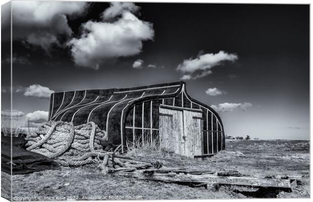 Fisherman's Herring Hut on Lindisfarne Island  Canvas Print by Inca Kala