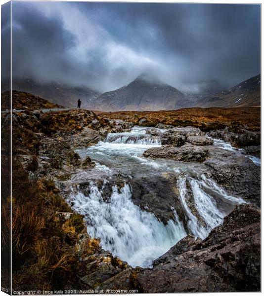 Stormy Weather at Skye's Fairy Pools  Canvas Print by Inca Kala