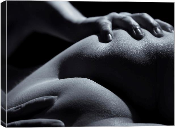 Bodyscape nude - gripping her bum Canvas Print by Inca Kala